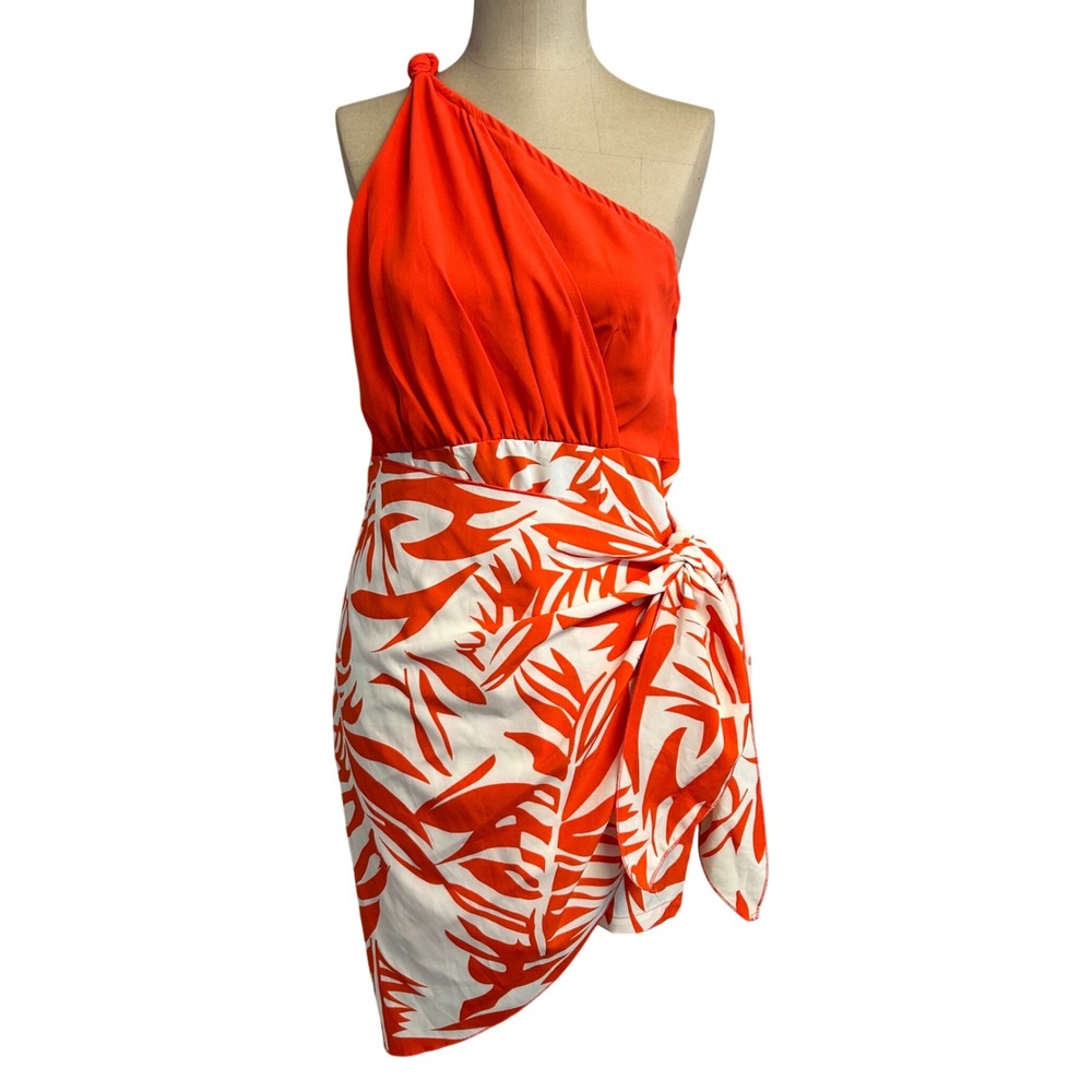 Beach Resort Cruise Vacation Tropical Summer Hawaii Tie Sarong Wrap Mini Dress